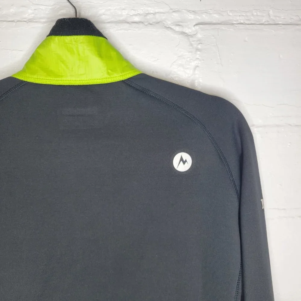 Marmot Men's Small Jacket Coat Black Green Full Zip Polartec - Picture 4 of 11